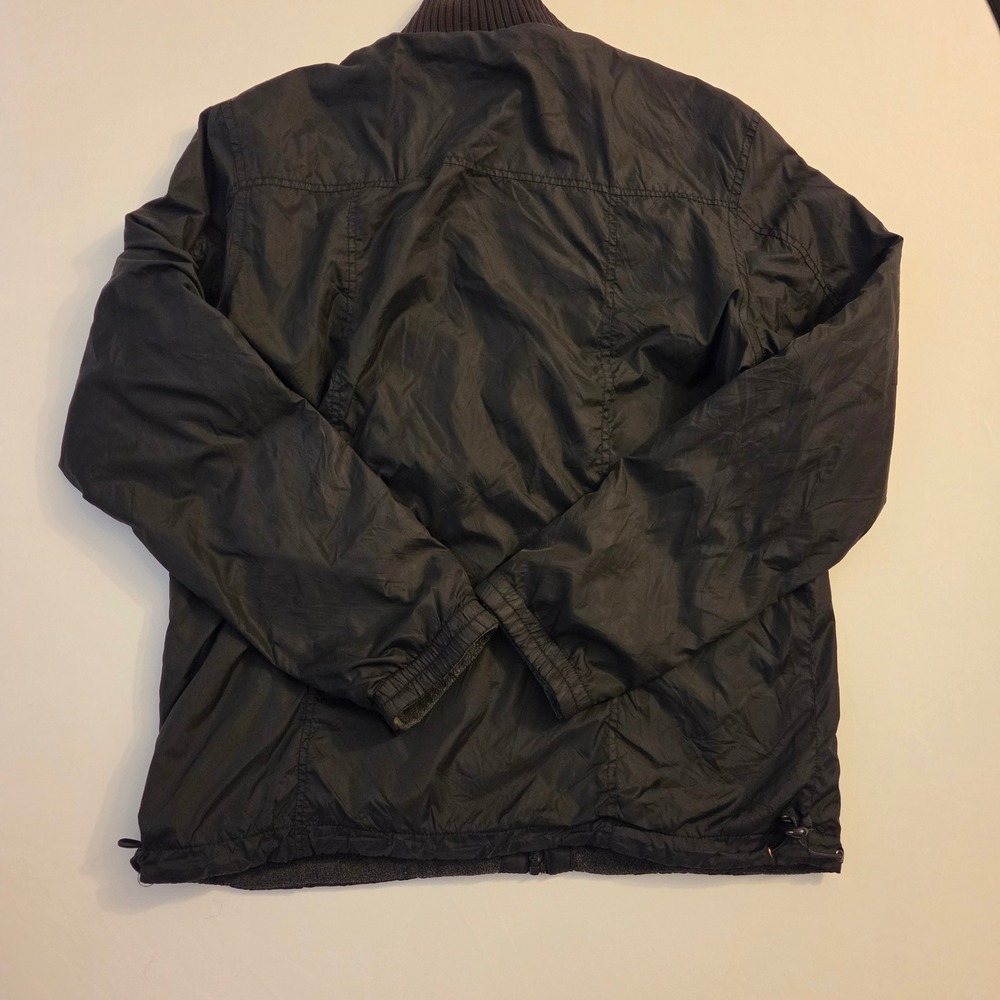 Bossini Mens Black Fleece Lined Nylon‎ Full Zip Jacket Mock Neck Size M - Picture 9 of 10